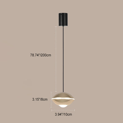 Zeitgenössische nordische ovale Aluminium-Acryl-LED-anhebbare Pendelleuchte für Wohnzimmer 