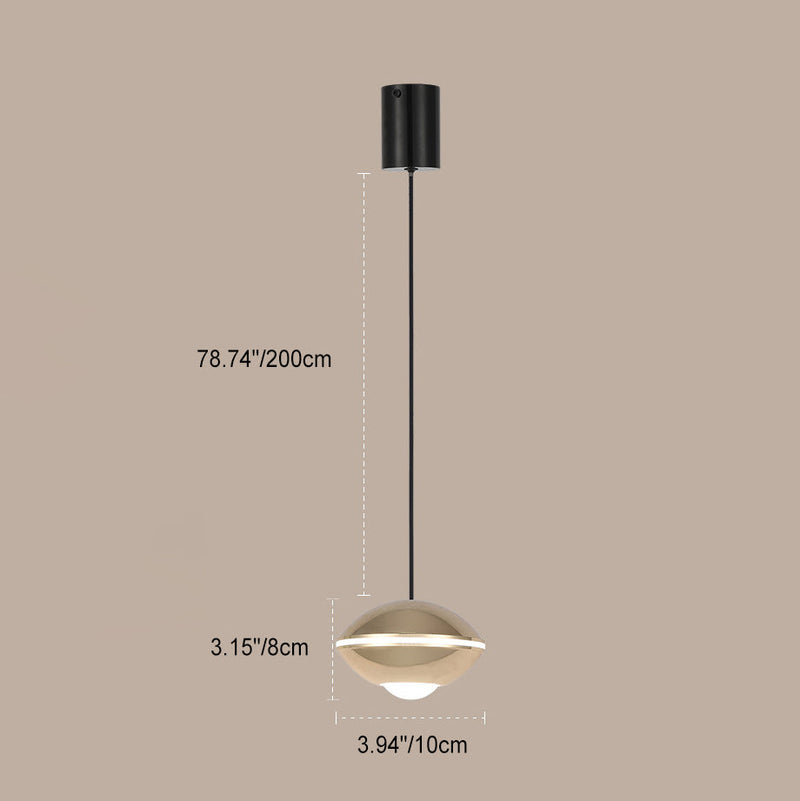 Zeitgenössische nordische ovale Aluminium-Acryl-LED-anhebbare Pendelleuchte für Wohnzimmer 