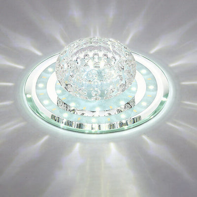 Minimalist Light Luxury Crystal Round Spotlight LED Flush Mount Ceiling Light