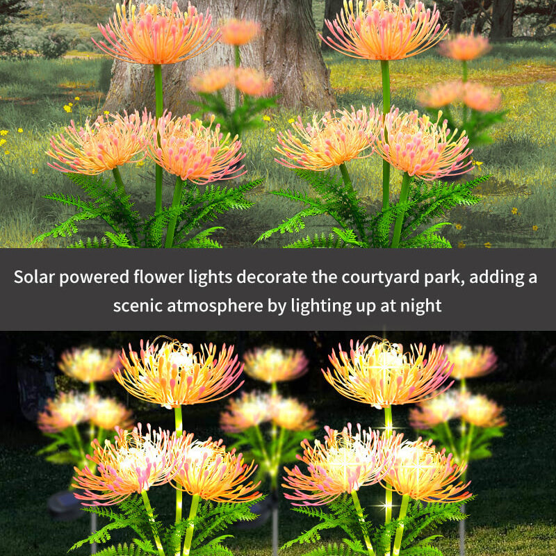 Luz de jardín solar LED de imitación de girasol creativa contemporánea para patio exterior 