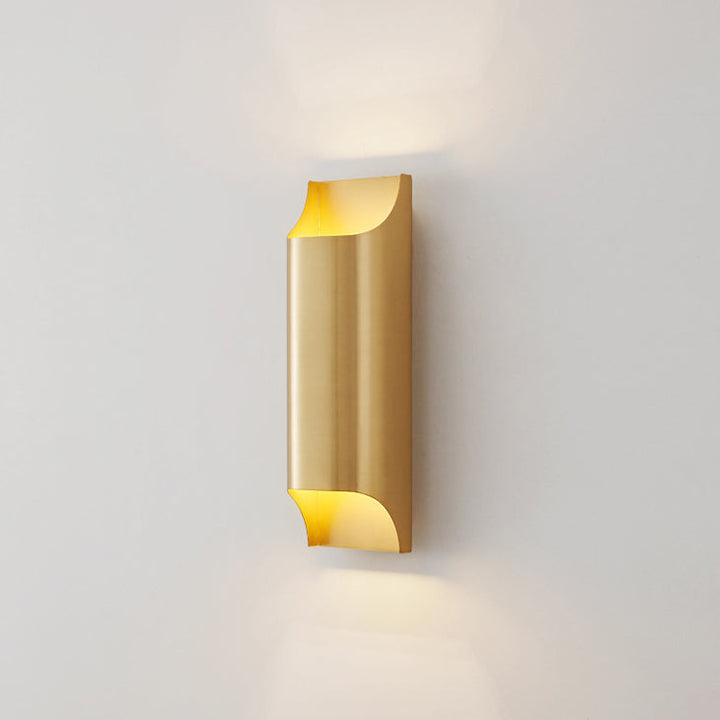 Contemporary Simplicity Full Copper Column 2-Light Wall Sconce Lamp For Living Room