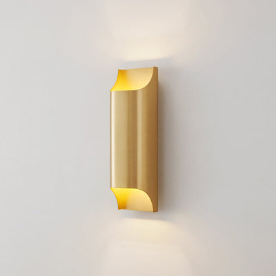 Contemporary Simplicity Full Copper Column 2-Light Wall Sconce Lamp For Living Room