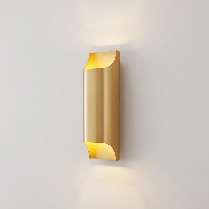 Contemporary Simplicity Full Copper Column 2-Light Wall Sconce Lamp For Living Room