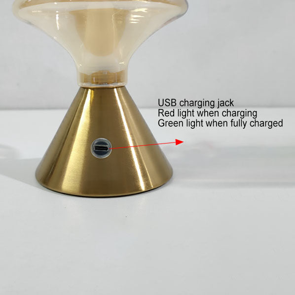 Zeitgenössische Einfachheit Glas Spinner Gyroskop Metall Basis LED USB Tisch Lampe Für Schlafzimmer 