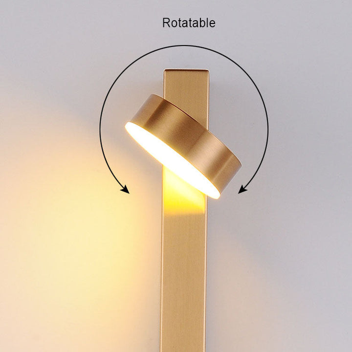 Contemporary Nordic Hardware Acrylic Rotatable Round Shade LED Wall Sconce Lamp For Living Room