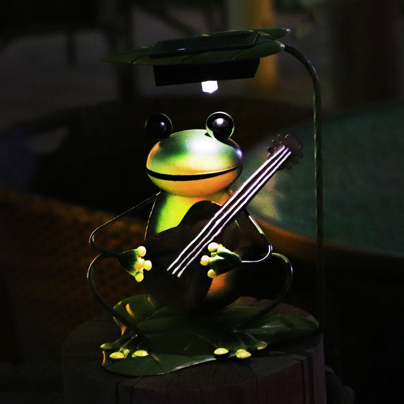 Outdoor Solar Frog Iron LED Garden Ground Insert Landscape Light