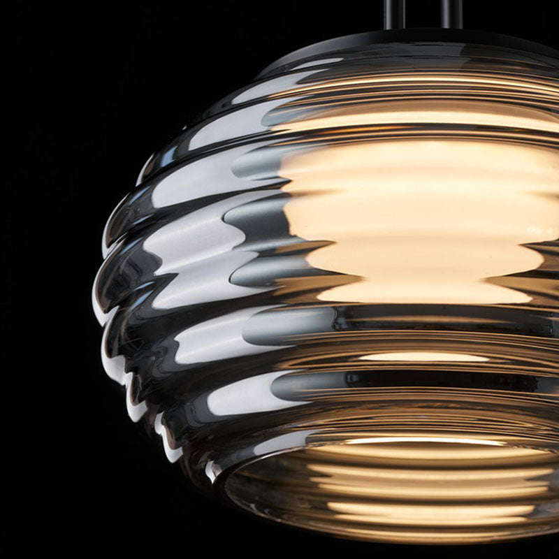 Modern Minimalist Oval Metal Acrylic Glass LED Pendant Light For Living Room