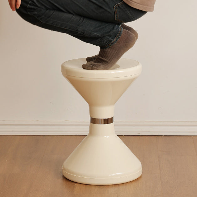 Contemporary Creative Round Plastic Vanity Stool Backless Armless For Living Room
