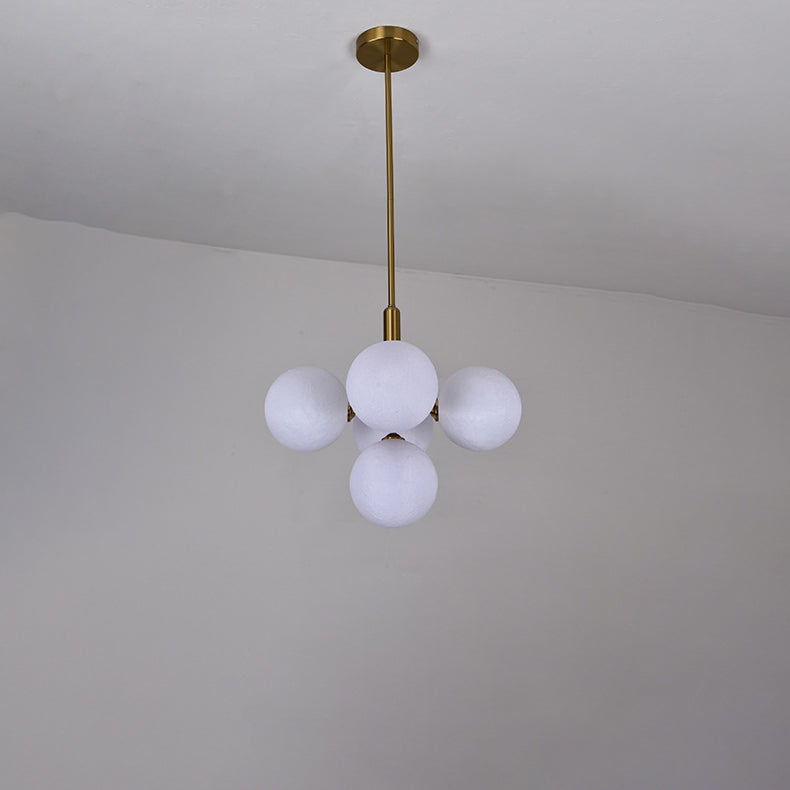 Lámpara de araña contemporánea creativa de luna orbe de hierro PLA 5/13 luces para sala de estar 