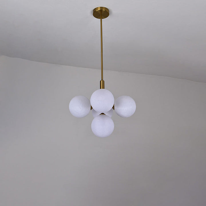 Lámpara de araña contemporánea creativa de luna orbe de hierro PLA 5/13 luces para sala de estar 