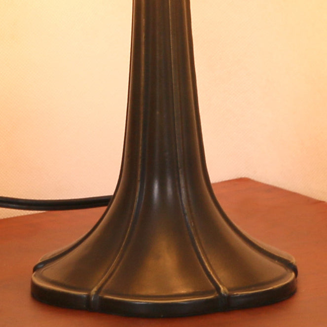 Lampe de table à 1 lumière en verre teinté fer traditionnel Tiffany Dome pour chambre 