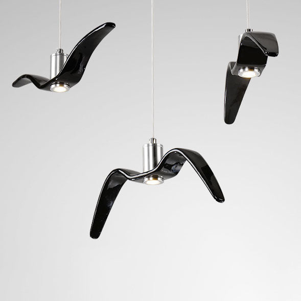 Personnalité créative nordique Suspension LED en fer forgé avec mouette 