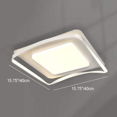 Moderne Einfachheit Aluminium Quadrat Acryl Schatten LED Unterputz Deckenleuchte Für Schlafzimmer 