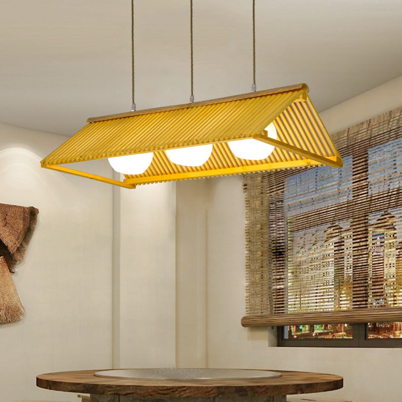 Traditioneller chinesischer Traufe-Vogel-Bambusglas-1/2/3-Licht-Insel-Licht-Kronleuchter für Esszimmer 