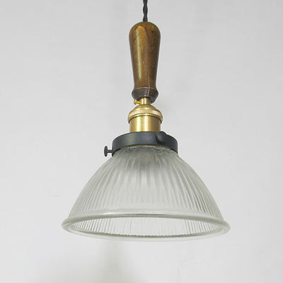 Retro Industrial Water Ripple Glass Bowl Shade 1-Light Pendant Light