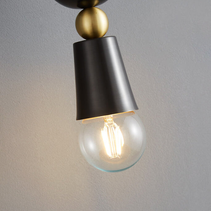 Modern Minimalist Geometric Column Glass Brass 1-Light Pendant Light for Living Room