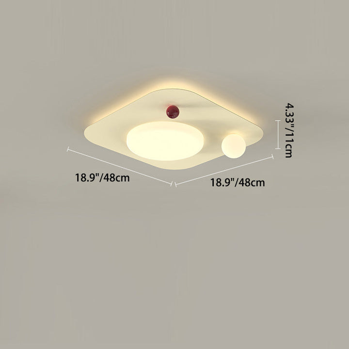 Modern Simplicity Iron PE Cloud Shade LED Flush Mount Ceiling Light For Bedroom