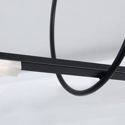 Moderne minimalistische lange Streifen Aluminium Acryl LED Insel Licht Pendelleuchte für Wohnzimmer 