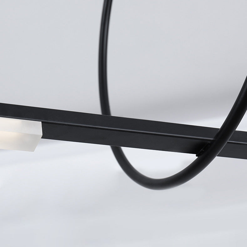 Moderne minimalistische lange Streifen Aluminium Acryl LED Insel Licht Pendelleuchte für Wohnzimmer 