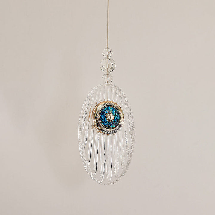 Lustre LED moderne en aluminium et acrylique en forme de coquille ovale pour chambre 