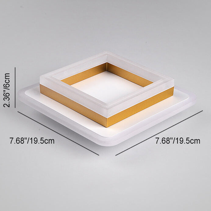 Luz de techo LED de montaje empotrado de hierro acrílico simple nórdico cuadrado círculo 
