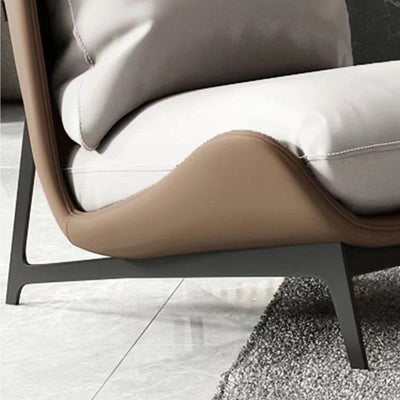 Contemporary Scandinavian Microfiber Leather Velvet Cotton Latex Carbon Steel Square Accent Chair Backrest Footrest For Living Room