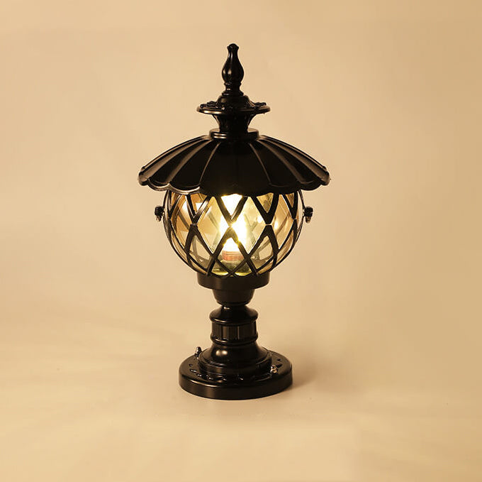 Traditional European Outdoor Lotus Column Head Light 1-Light Waterproof Garden Landscape Light For Outdoor