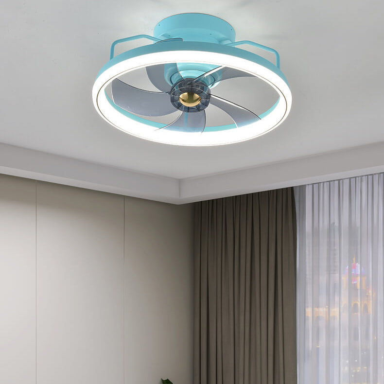 Modern Circle Ring LED Halbbündige Deckenventilatorleuchte 