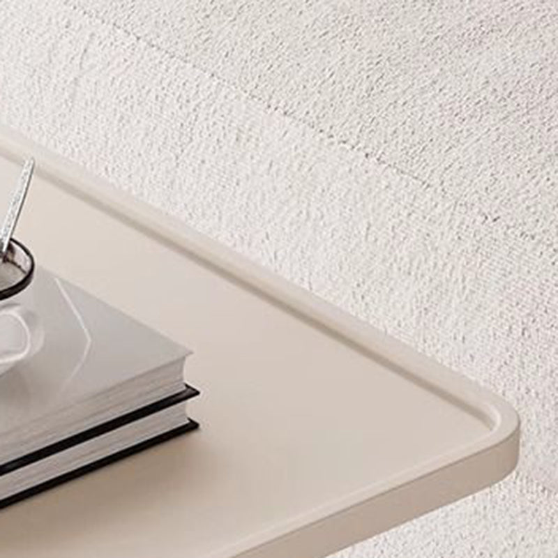Mesa Auxiliar Movible de Almacenamiento de Cuero Sintético con Bandeja Superior de Simplicidad Moderna de 2 Niveles para Sala de Estar 