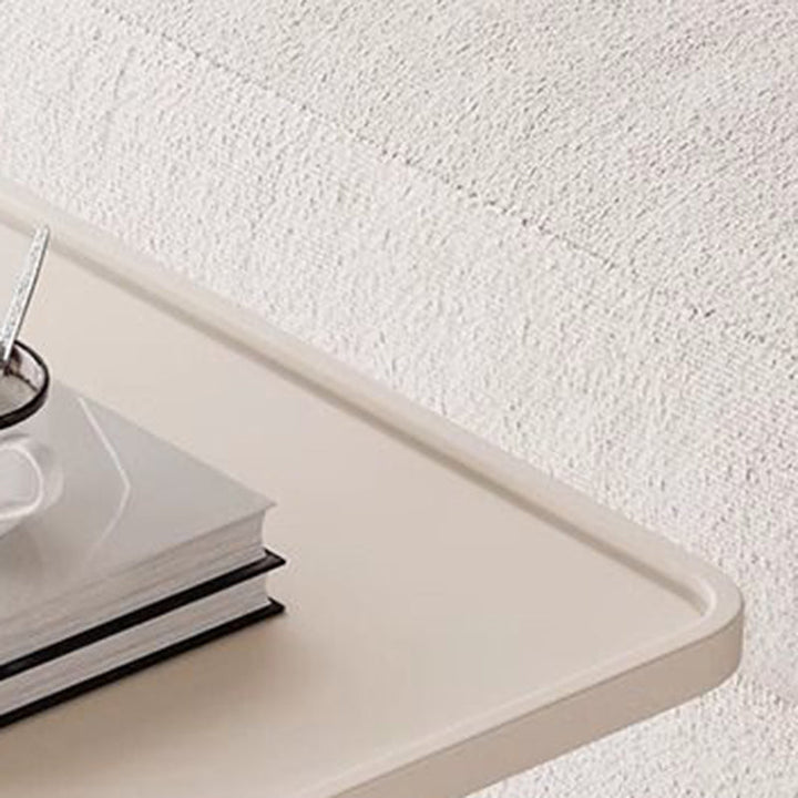 Mesa Auxiliar Movible de Almacenamiento de Cuero Sintético con Bandeja Superior de Simplicidad Moderna de 2 Niveles para Sala de Estar 