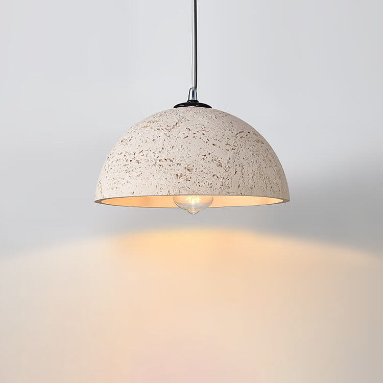 Moderne minimalistische 1-flammige Pendelleuchte mit runder Kuppel aus glasfaserverstärktem Kunststoff, handgeformt, für das Wohnzimmer 