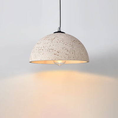 Minimalist Resin Round Dome Hand Sculpted 1-Light Pendant Light