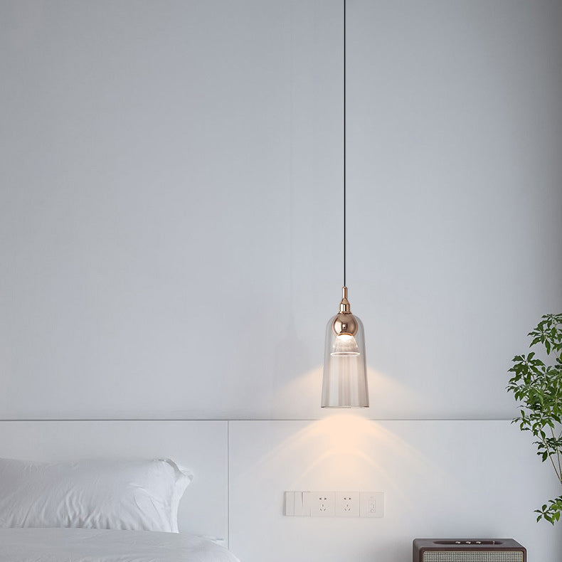 Zeitgenössische nordische Acryl-Cup-Shade-Aluminium-LED-Pendelleuchte mit Farbverlauf für Esszimmer 