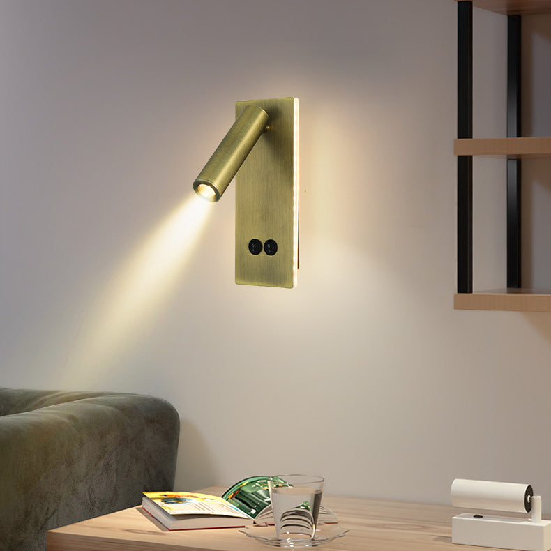 Applique murale LED rectangulaire ronde minimaliste moderne en fer et aluminium pour chambre 