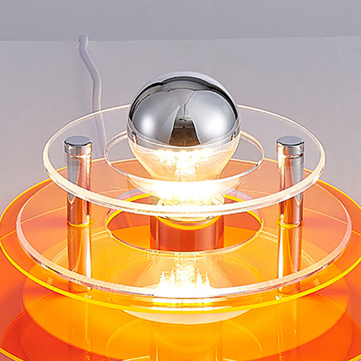 Lampe murale à une lumière en fer et acrylique, soucoupe volante multicouche minimaliste moderne pour salon 