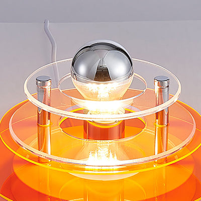 Moderne minimalistische mehrschichtige fliegende Untertasse Eisen Acryl 1-Licht Wandleuchte Lampe für Wohnzimmer 