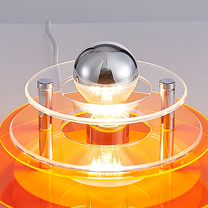 Moderne minimalistische mehrschichtige fliegende Untertasse Eisen Acryl 1-Licht Wandleuchte Lampe für Wohnzimmer 