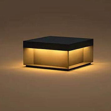 Moderne minimalistische einfache Edelstahl-Glas-Würfel-LED-Solar-Außenlandschaftsleuchte für die Außenpatio 