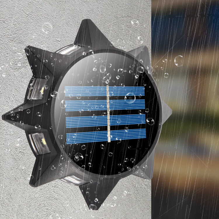 Außen Solar achteckige runde ABS LED Wandleuchte 