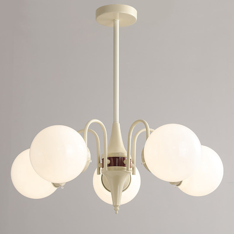 Lustre à 5 lumières en verre de fer traditionnel français Magic Bean pour salon 