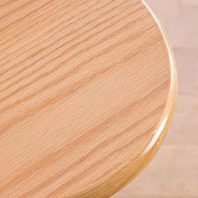 Tabouret de bar en bois massif à base de trépied ronde scandinave contemporaine avec repose-pieds pour salle à manger 