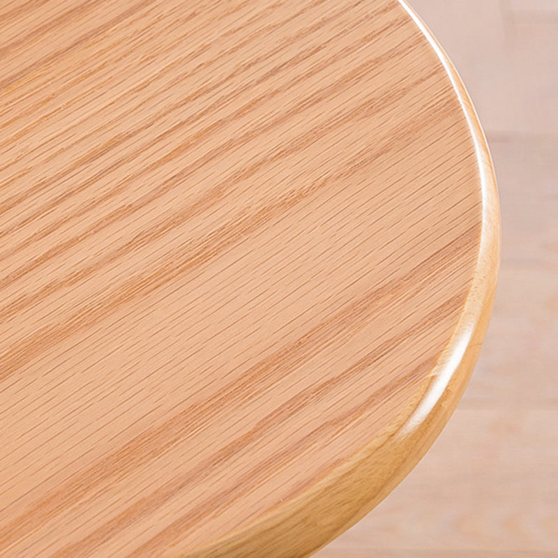 Tabouret de bar en bois massif à base de trépied ronde scandinave contemporaine avec repose-pieds pour salle à manger 