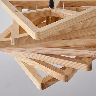 Modern Minimalist Creative Log Triangle 1-Light Pendant Light