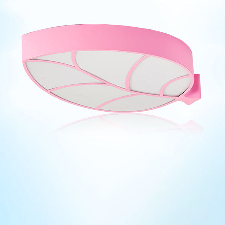 Luz de techo LED empotrada elíptica de metal acrílico con follaje de simplicidad moderna para dormitorio infantil 