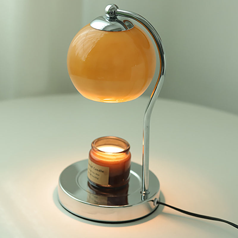 Lampe de table moderne minimaliste en verre et fer à une lumière avec effet de cire fondue pour chambre 
