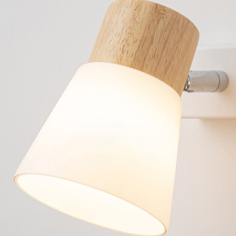 Moderne minimalistische Horn-Gummiholz-Eisen-Glas 1/2 Licht Wandlampe Wandleuchte 