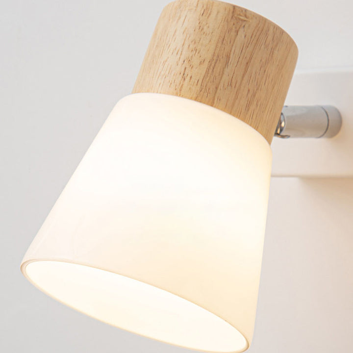 Moderne minimalistische Horn-Gummiholz-Eisen-Glas 1/2 Licht Wandlampe Wandleuchte 