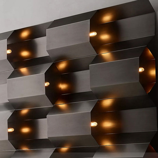 Lámpara de apliqué de pared LED rectangular de acero inoxidable, retro contemporánea e impermeable, para patio exterior 