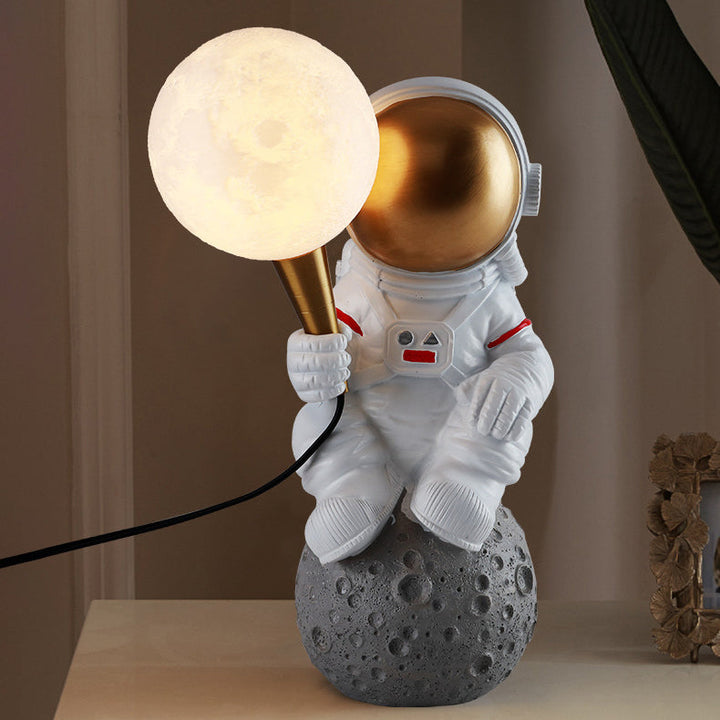 Lampe de table contemporaine créative en résine ABS Astronaute 1 lumière pour chambre 