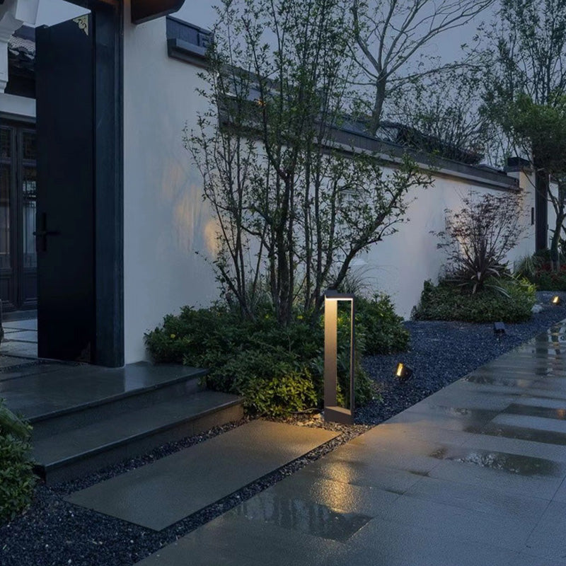 Luz de paisaje LED de aluminio acrílico rectangular impermeable minimalista moderna para exteriores para patio exterior 